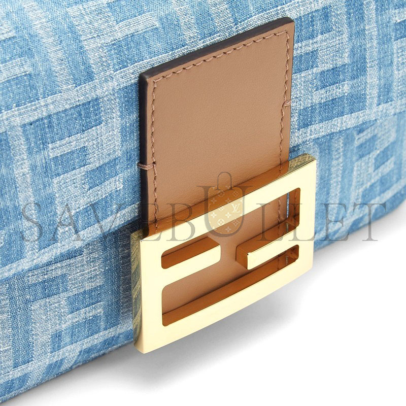 F**di baguette mini bag light blue ff denim handbag 8bs017as3ff1plm (19.5*11*5cm)